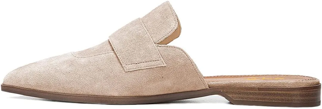XYD Womens Retro Pointed Closed Toe Mule Flats Slip On Backless Dress Sandal Slides Comfortable Casual Walking Loafers Shoes