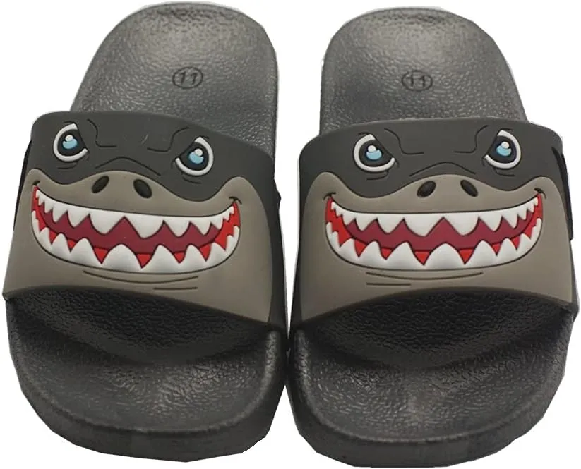 Z. Emma Kids shark Toddlers Sandals Boys Girls rubber Slides Sandals Summer Lightweight Non-Slip Shower Sandals Slip-on Beach Pool Slippers Indoor Outdoor Water Shoes.