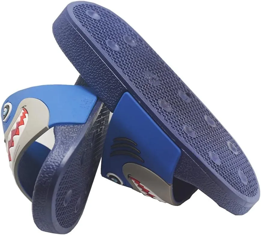 Z. Emma Kids shark Toddlers Sandals Boys Girls rubber Slides Sandals Summer Lightweight Non-Slip Shower Sandals Slip-on Beach Pool Slippers Indoor Outdoor Water Shoes.