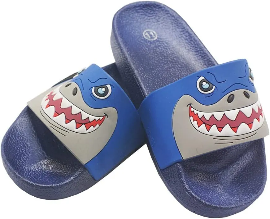 Z. Emma Kids shark Toddlers Sandals Boys Girls rubber Slides Sandals Summer Lightweight Non-Slip Shower Sandals Slip-on Beach Pool Slippers Indoor Outdoor Water Shoes.