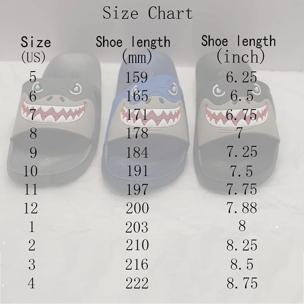 Z. Emma Kids shark Toddlers Sandals Boys Girls rubber Slides Sandals Summer Lightweight Non-Slip Shower Sandals Slip-on Beach Pool Slippers Indoor Outdoor Water Shoes.